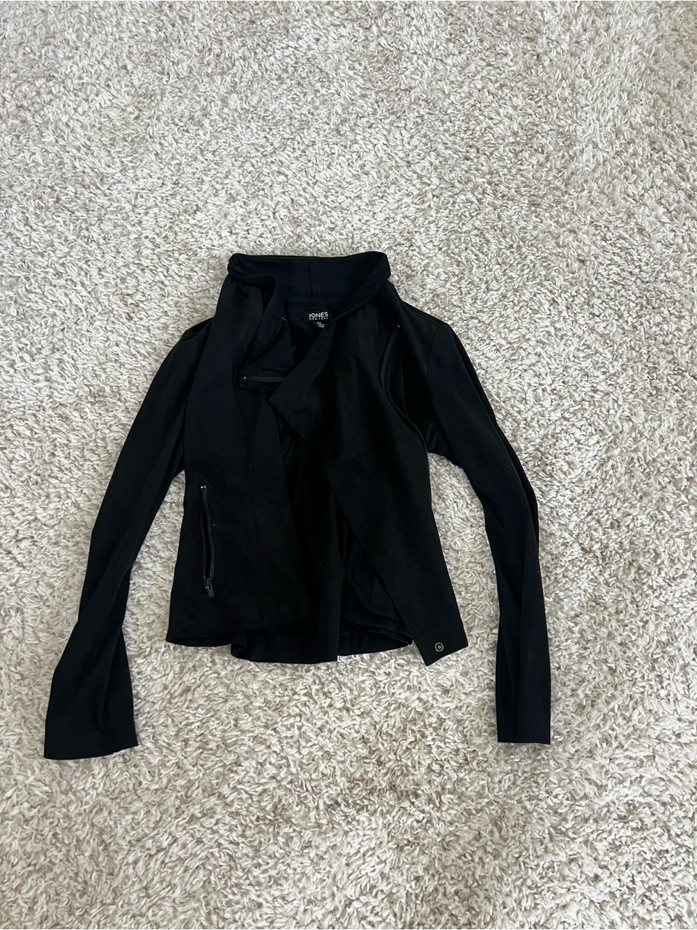 Jones New York Black Asymmetrical Zip Jacket